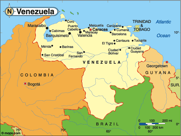Venezuela On World Map, Geo Mapping Software Examples - World Map ...